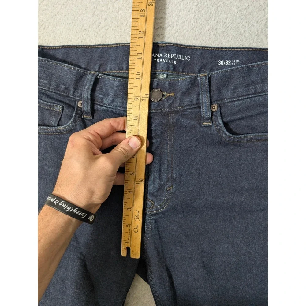 Banana‎ Republic Traveler Jeans Mens 30/32 Dark Blue Slim Fit Stretch